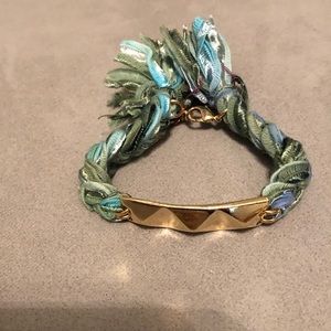 Ettika Silk Ribbon Green Bracelet- NWOT